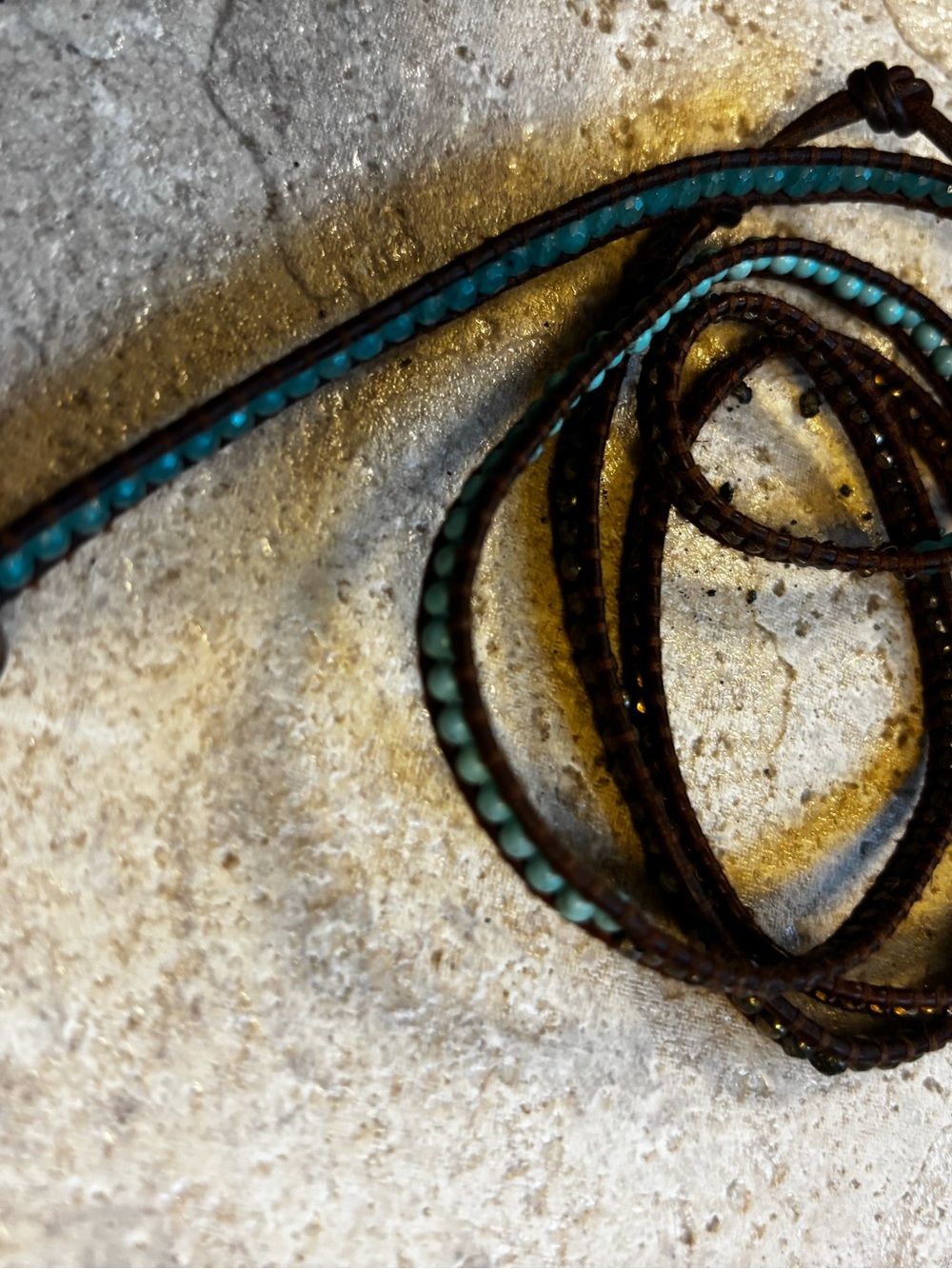 Chan Luu Leather Wrap Bracelet with Turquoise Beads - Picture 3 of 4